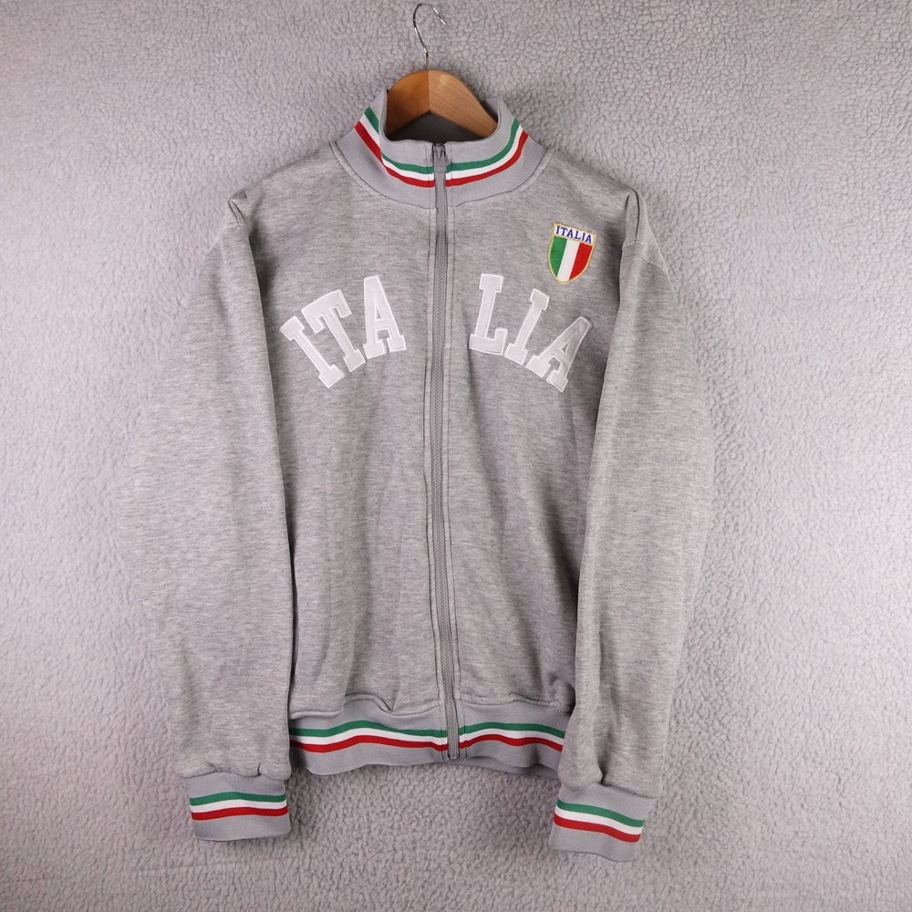 Dress & Go‎ Style of Italy Mens XL Italia Full Zip Track Jacket Gray Soccer Coat